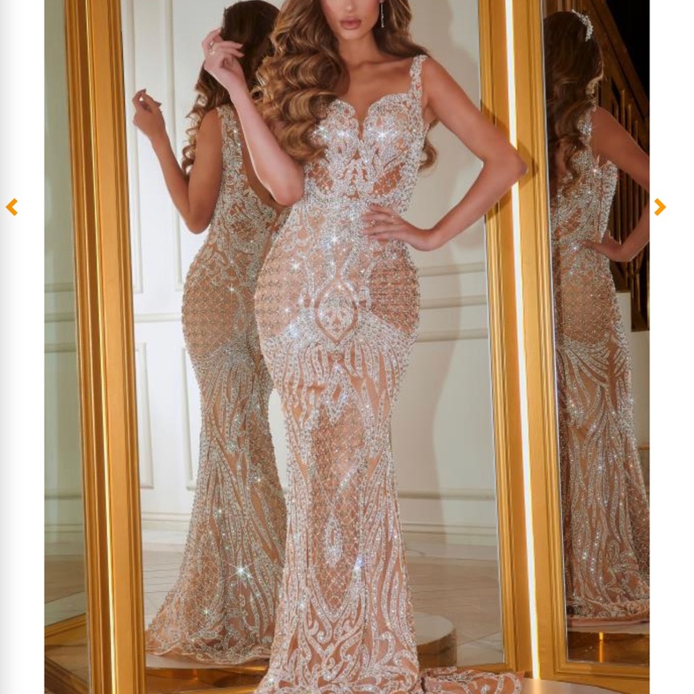 Silver Portia and Scarlett Couture Gown